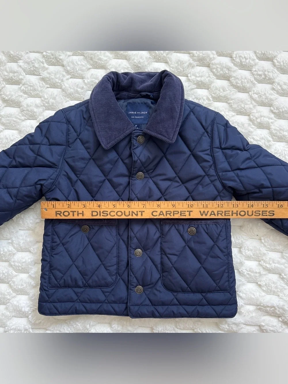 Janie And Jack Boys The Quilted Barn Jacket Navy Blue Size 2T Preppy Outdoors